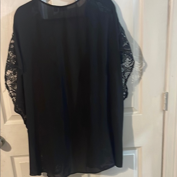 Cato Black Sheer Lace Cardigan - Picture 4 of 5